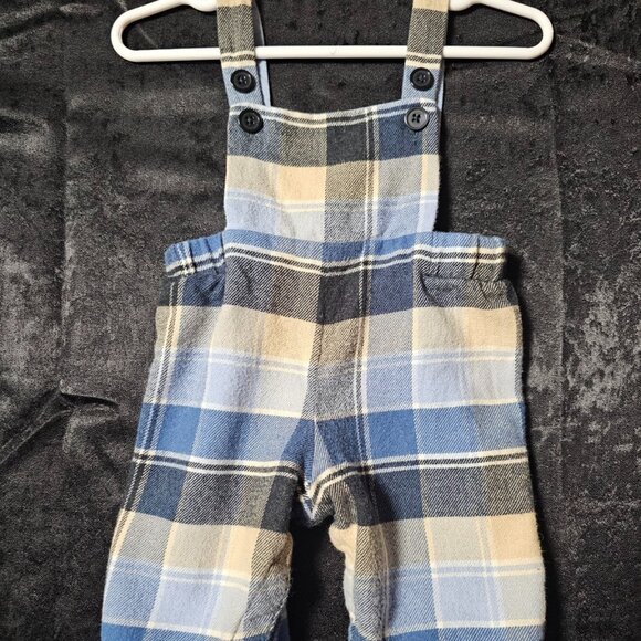 Premium Pottery Barn Kids wool-blend plaid overalls, perfect for fall and winter - Picture 1 of 2